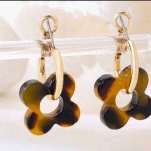 Boucles d'oreilles fleurs léopards